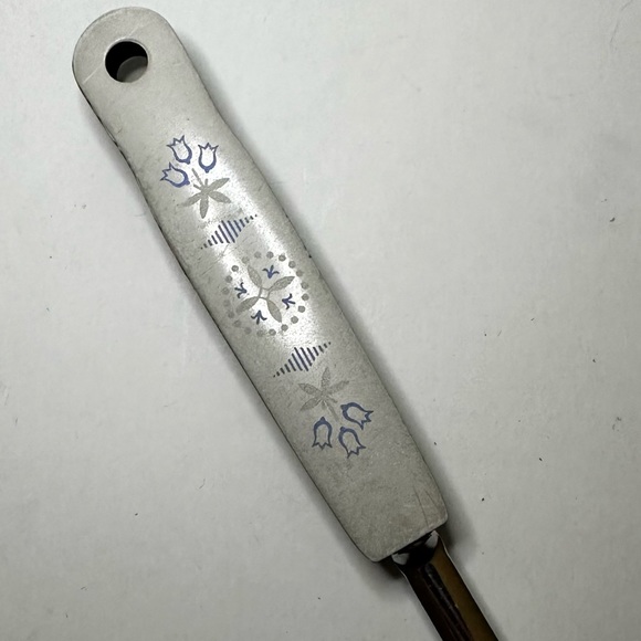 Vintage EKCO USA Chromium Plated Carousel Blue Dutch Tulip Cooking Utensils Set - Picture 3 of 16